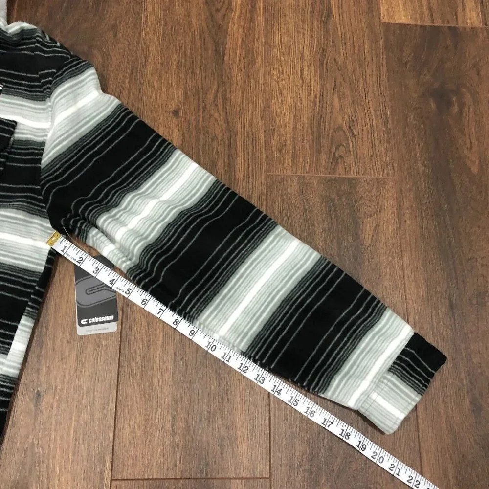 Colosseum Ohio State Striped Polar Fleece Full Zip Hoodie Sweater Mens Sz L Gray - Picture 7 of 8